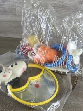 VTG 1990s Fisher Price Cow Jumped Over Moon Mirror & Pieces for Baby Activity